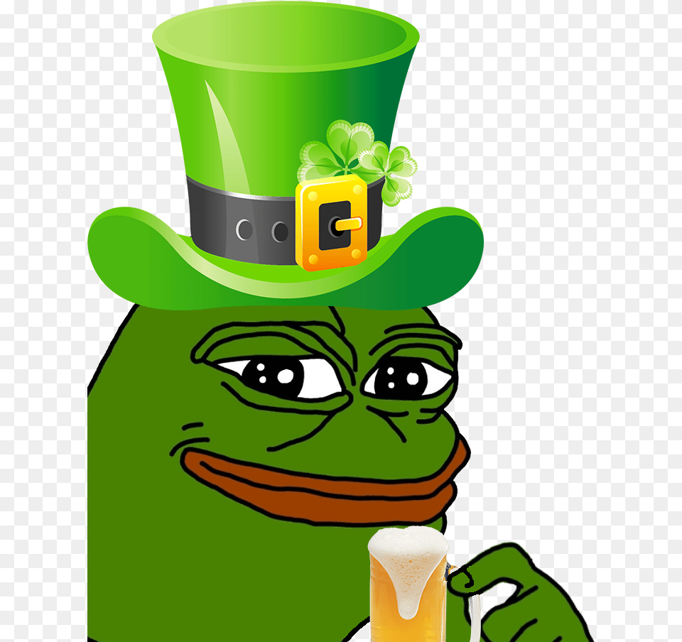Transparent Patrick Meme Pepe The Frog Heart Hands, Green, Hat, Clothing, Alcohol Free Png