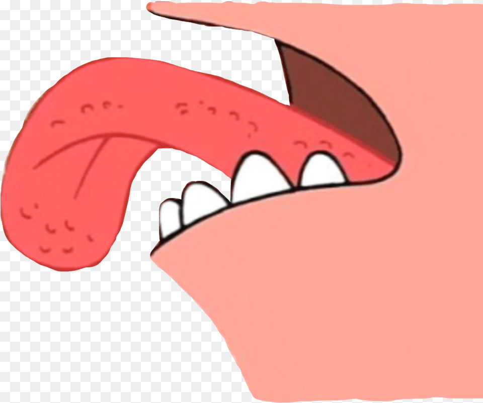 Transparent Patrick Star Patrick Licking, Body Part, Mouth, Person, Teeth Free Png Download