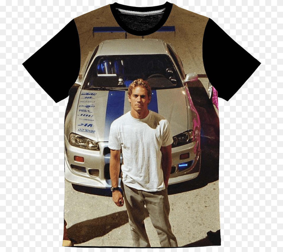 Transparent Paul Walker Paul Walker And Car, Vehicle, Transportation, Clothing, T-shirt Png Image