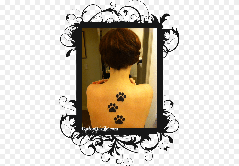 Transparent Paw Print Trail Leopard Print Shoulder Tattoo, Back, Body Part, Person, Skin Png Image