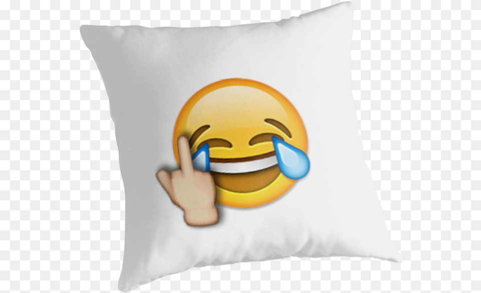 Peace Sign Emoji Laughing Face With Middle Finger Emoji, Cushion, Home Decor, Pillow, Toy Free Transparent Png