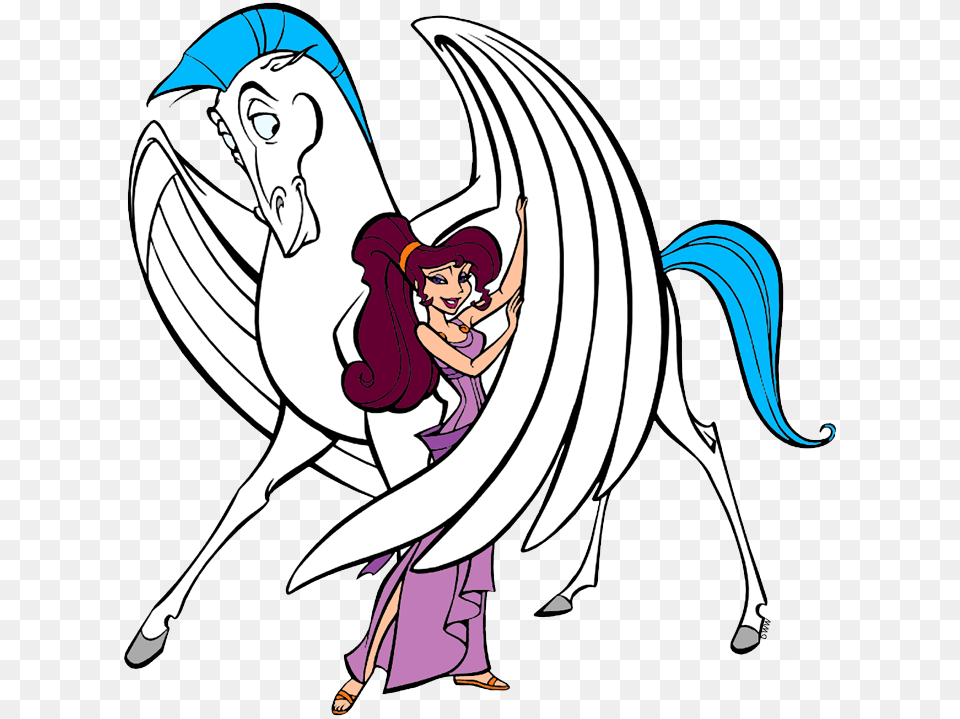 Transparent Pegasus Clipart Hercules Disney Megara And Pegasus, Book, Comics, Publication, Baby Png