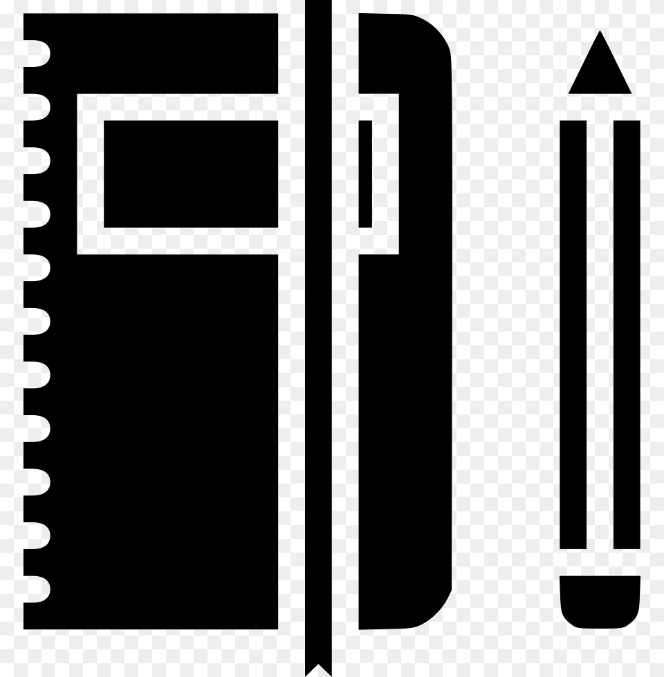 Pencil Clipart Pen And Notebook Icon, Stencil, Page, Text Free Transparent Png