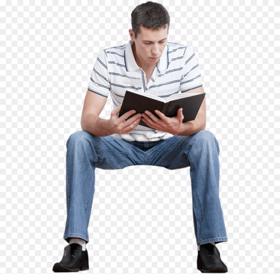 Transparent People Reading People Sitting, Clothing, Person, Pants, Man Png Image