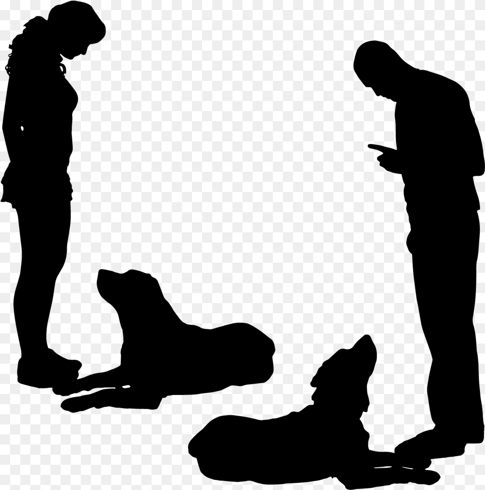 Transparent People Shadow Dog Training Silhouette, Gray Free Png Download