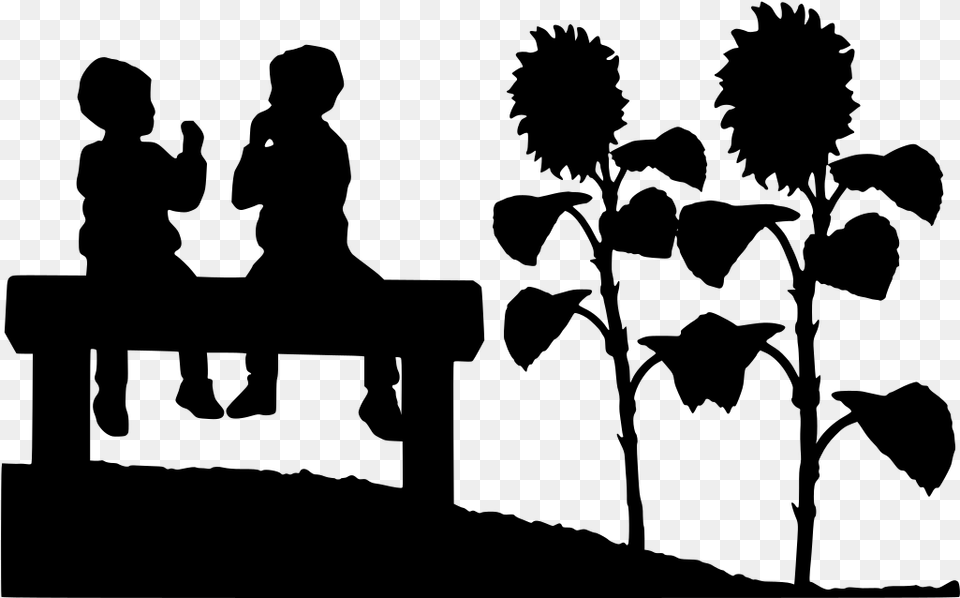 Transparent People Sitting On Bench Siluet Bunga Matahari, Gray Png