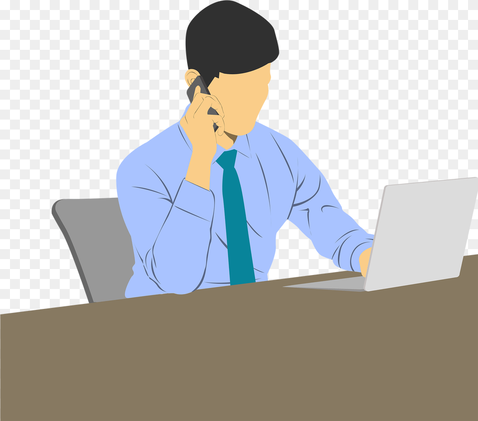 People Working In Office Clipart Cartoon, Accessories, Pc, Laptop, Formal Wear Free Transparent Png