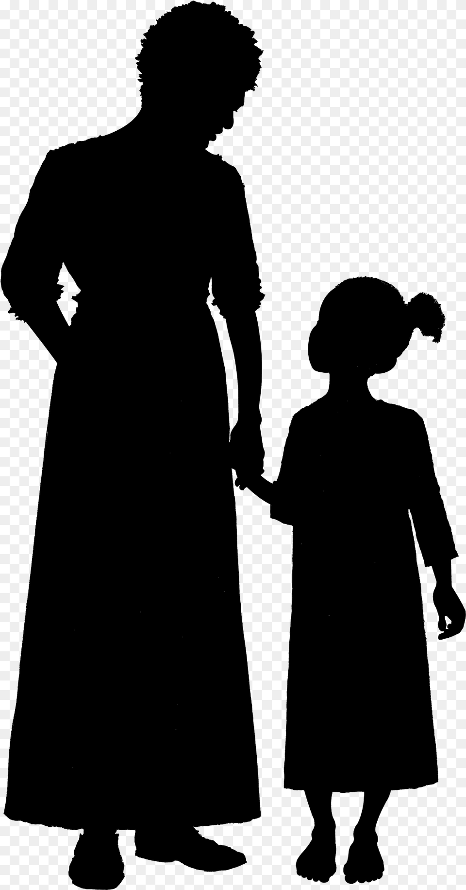 Transparent People Working Together Clipart Woman And Child Silhouette, Person, Clothing, Coat, Dress Free Png Download