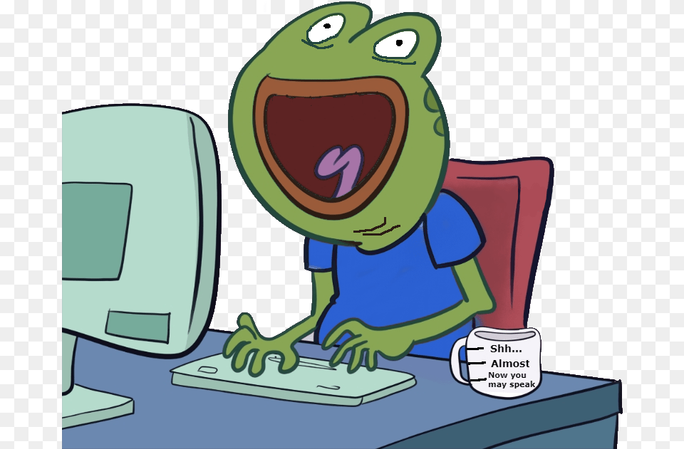 Transparent Pepe Cartoon, Computer Keyboard, Computer, Computer Hardware, Electronics Png Image