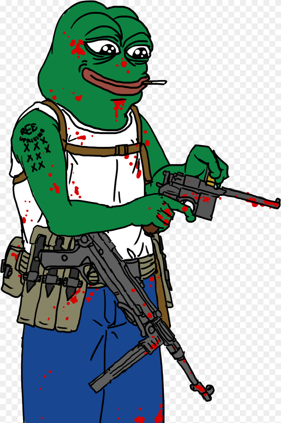 Transparent Pepe The Frog Moon Man With Gun, Person, Face, Head Png Image