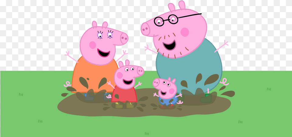 Transparent Peppa Pig Clipart Peppa Pig Family Muddy Puddle, Toy, Cartoon, Animal, Mammal Png