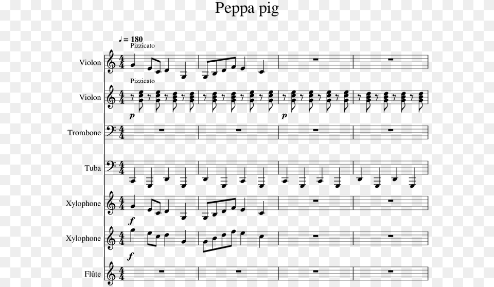 Peppa Pig Images Peppa Pig Cello Sheet Music, Gray Free Transparent Png