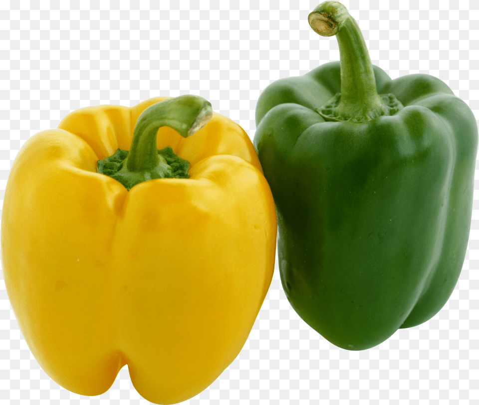 Transparent Pepper Green And Yellow Capsicum, Bell Pepper, Food, Plant, Produce Free Png