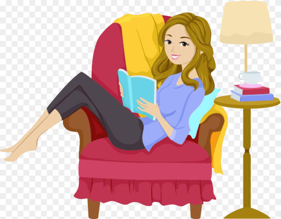 Transparent Person Clip Art Woman Reading A Book Clipart, Lamp, Adult, Female, Face Png