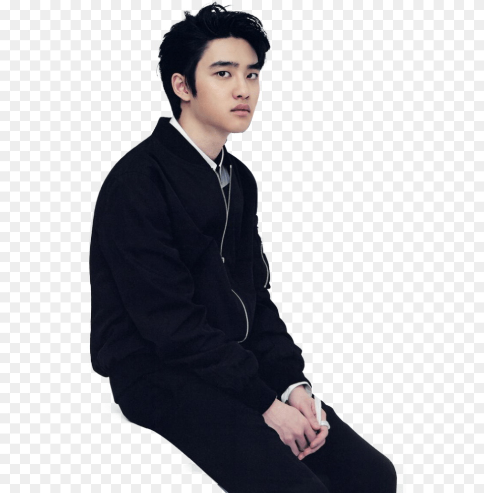 Transparent Person Sitting Do Kyungsoo, Long Sleeve, Sleeve, Clothing, Portrait Free Png