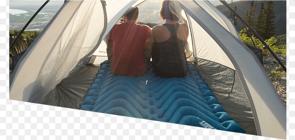 Transparent Person Sleeping Klymit Double V Sleeping Pad, Architecture, Building, Camping, Tent Free Png Download