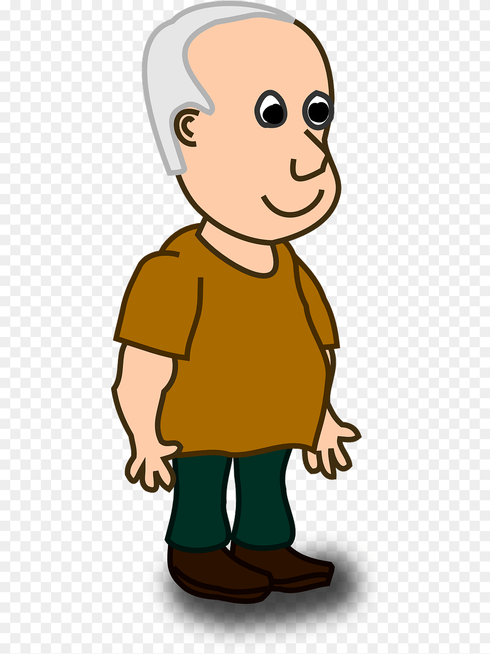 Transparent Person Standing Standing Old Man Clipart, Baby, Face, Head, Cartoon Free Png Download