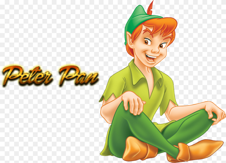 Transparent Peter Pan Clipart Peter Pan Disney, Elf, Baby, Person, Book Free Png Download