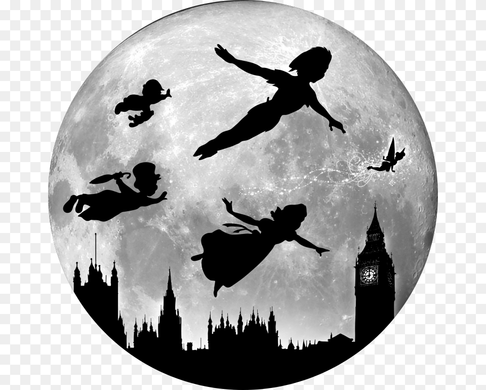 Transparent Peter Pan Clipart Silhouette I M So Fly I Neverland, Architecture, Outdoors, Night, Nature Free Png