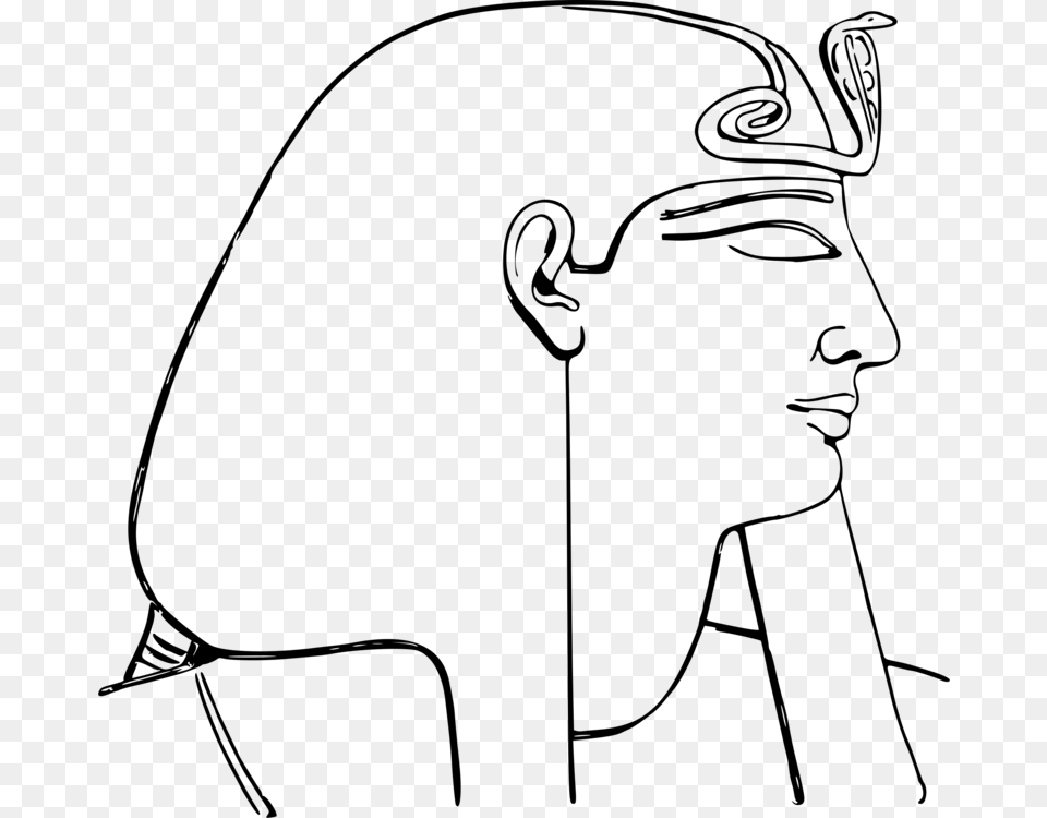 Transparent Pharaoh Head Pharaoh Sketch, Gray Png