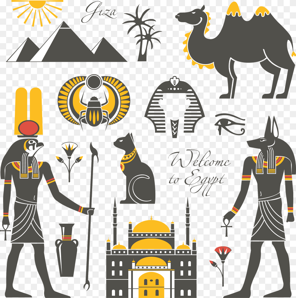 Transparent Pharoah Ancient Egyptian Icons, Person, Animal, Camel, Mammal Png Image