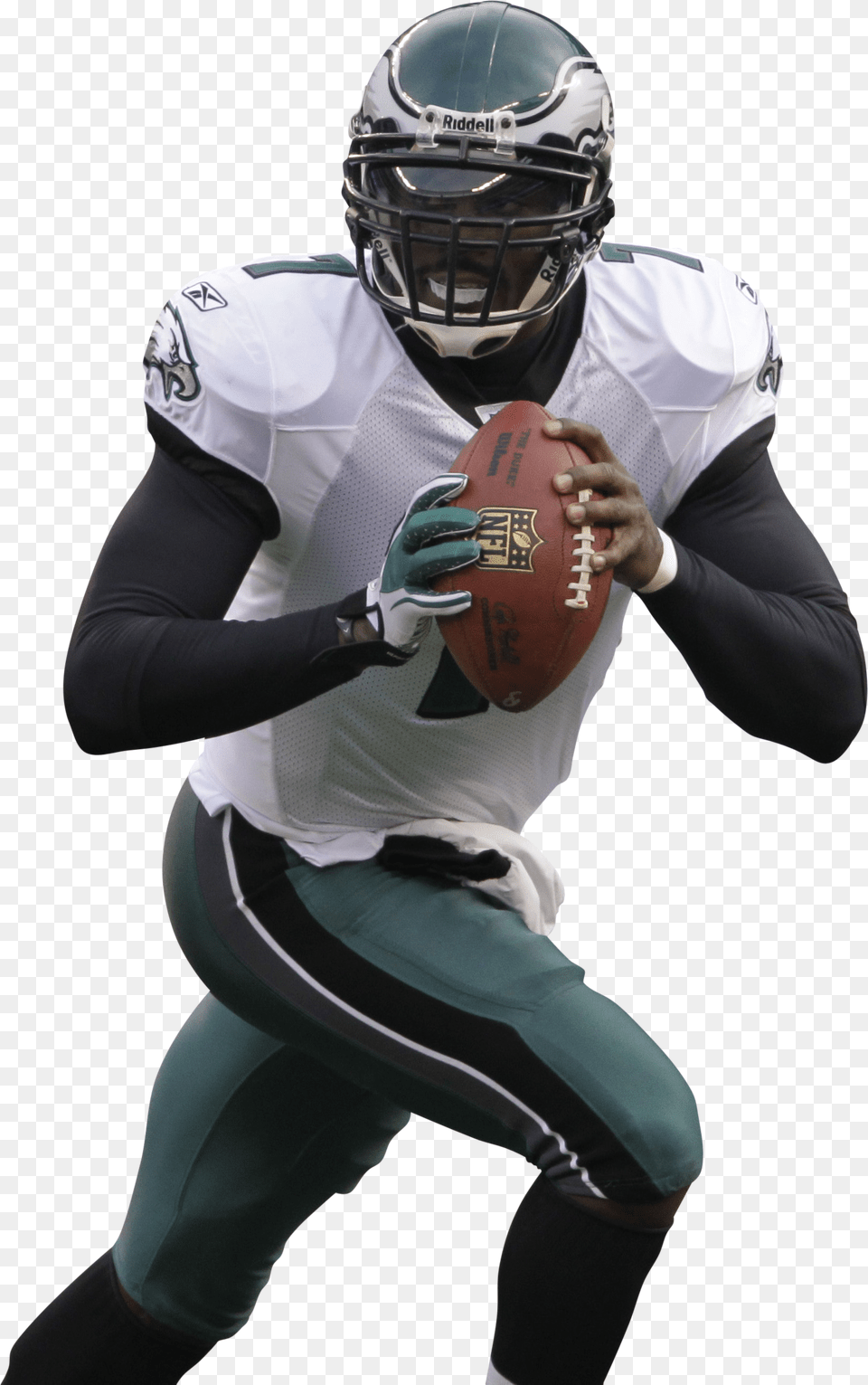 Transparent Philadelphia Eagles Helmet Mike Vick Transparent Background, Person, Playing American Football, Football, Sport Free Png