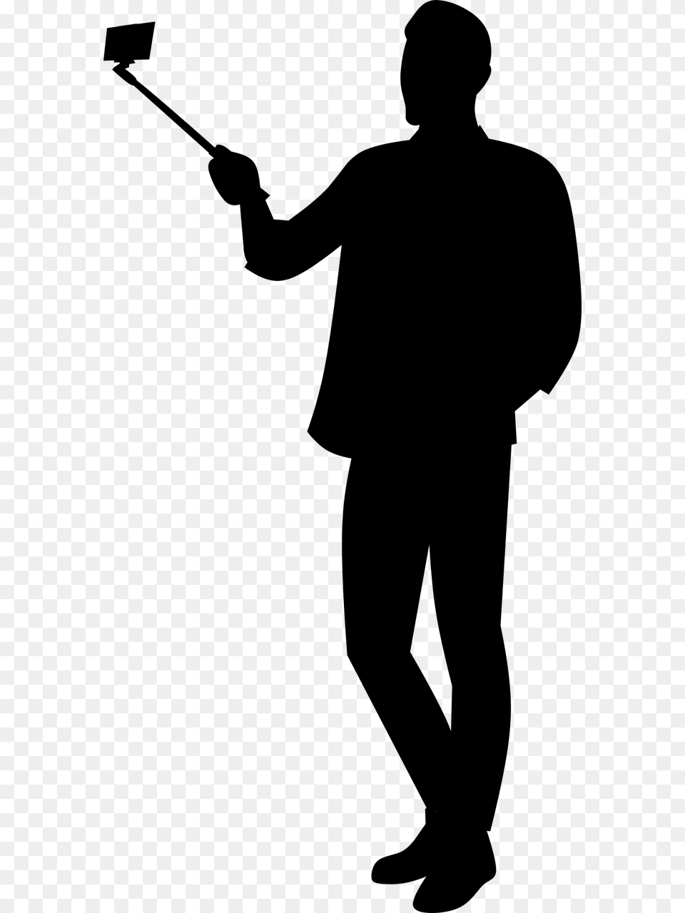 Transparent Phone Silhouette Silhouette Selfie, Gray Png