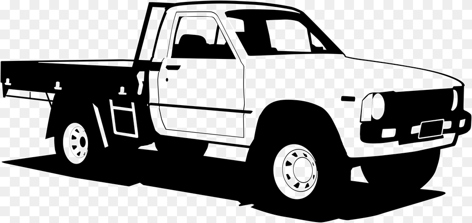 Transparent Pickup Truck Clipart Black And White Toyota Hilux Silhouette, Pickup Truck, Transportation, Vehicle, Car Free Png