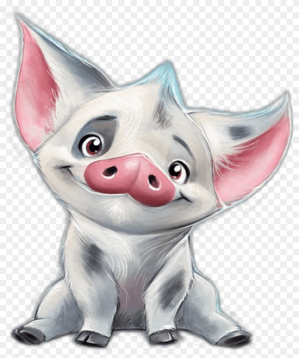 Transparent Pig Clipart Moana Cartoon Pig, Animal, Mammal, Bird Free Png