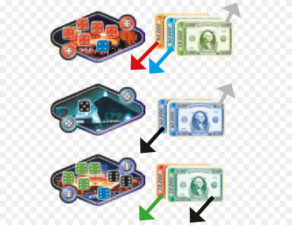 Transparent Pile Of Money Las Vegas Board Game Cards Png Image