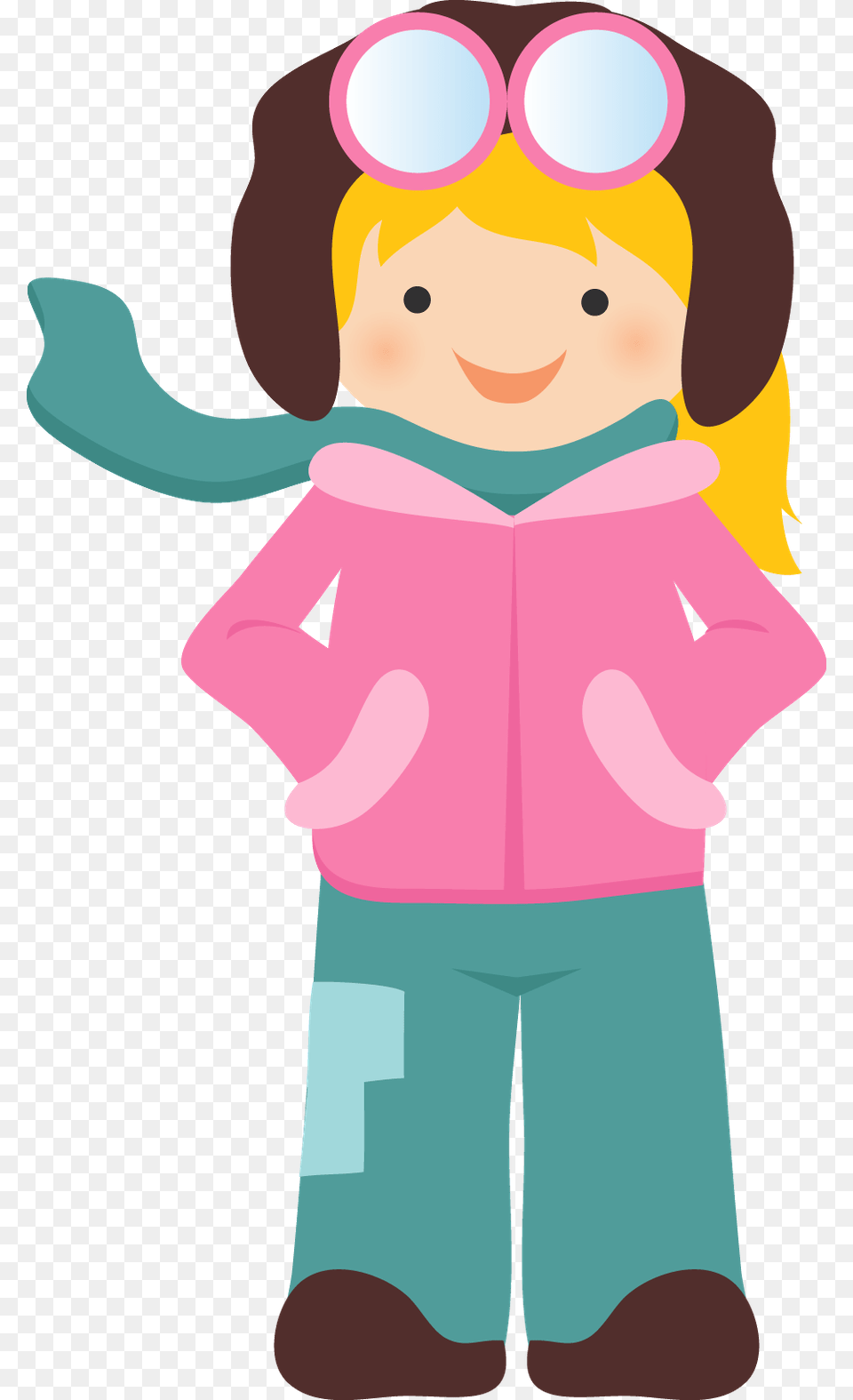 Transparent Pilot Clipart Aviador Menina, Clothing, Coat, Baby, Person Png