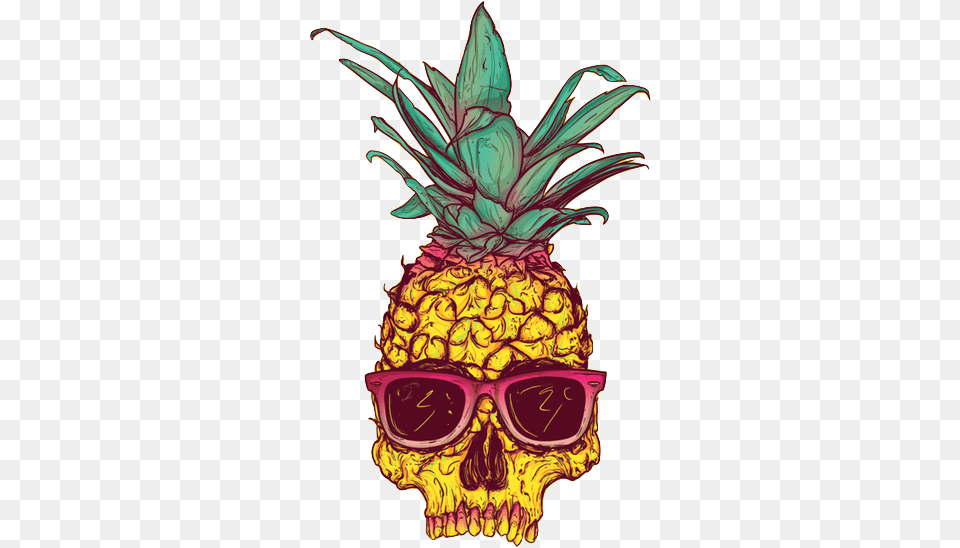 Transparent Pineapple Tumblr 500x713 For Cool Pineapple Skull, Food, Fruit, Plant, Produce Free Png