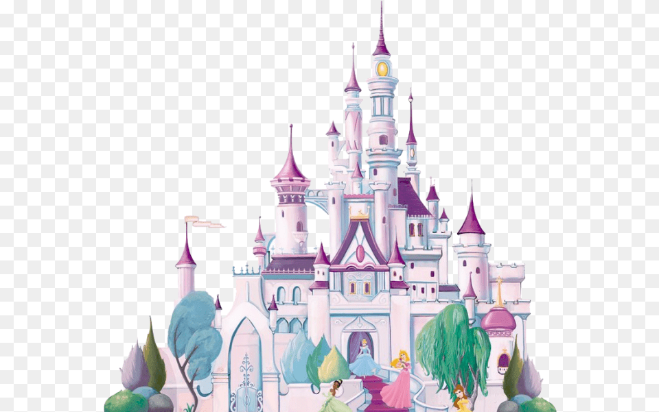 Transparent Pink Castle Clipart Disney Cartoon Princess Castle, Architecture, Building, Fortress, Person Png Image