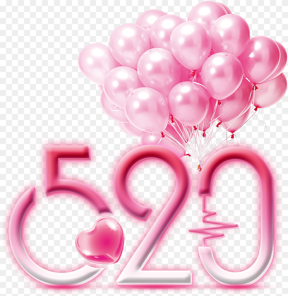 Transparent Pink Gradient, Balloon, Number, Symbol, Text Free Png Download