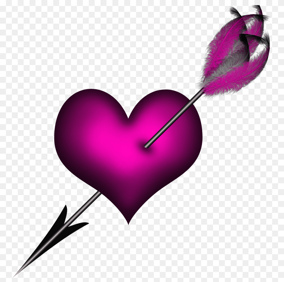 Transparent Pink Heart With Arrow Clipart Purple Png Image