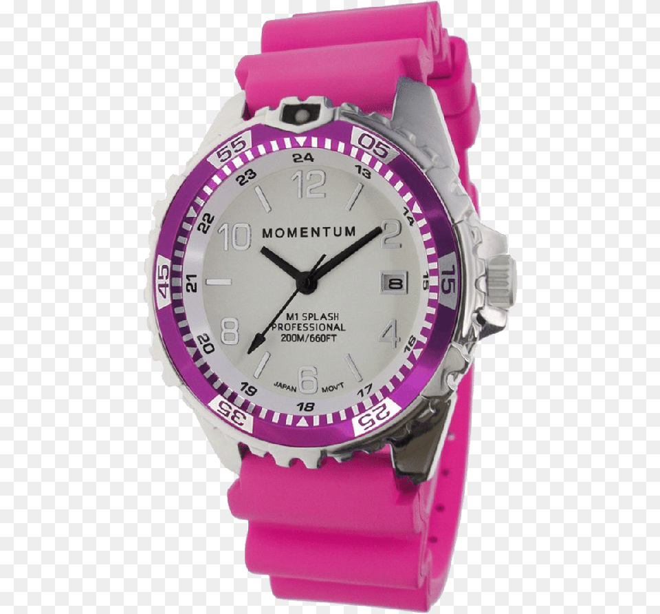 Transparent Pink Splash Momentum Ladies Watch, Arm, Body Part, Person, Wristwatch Png