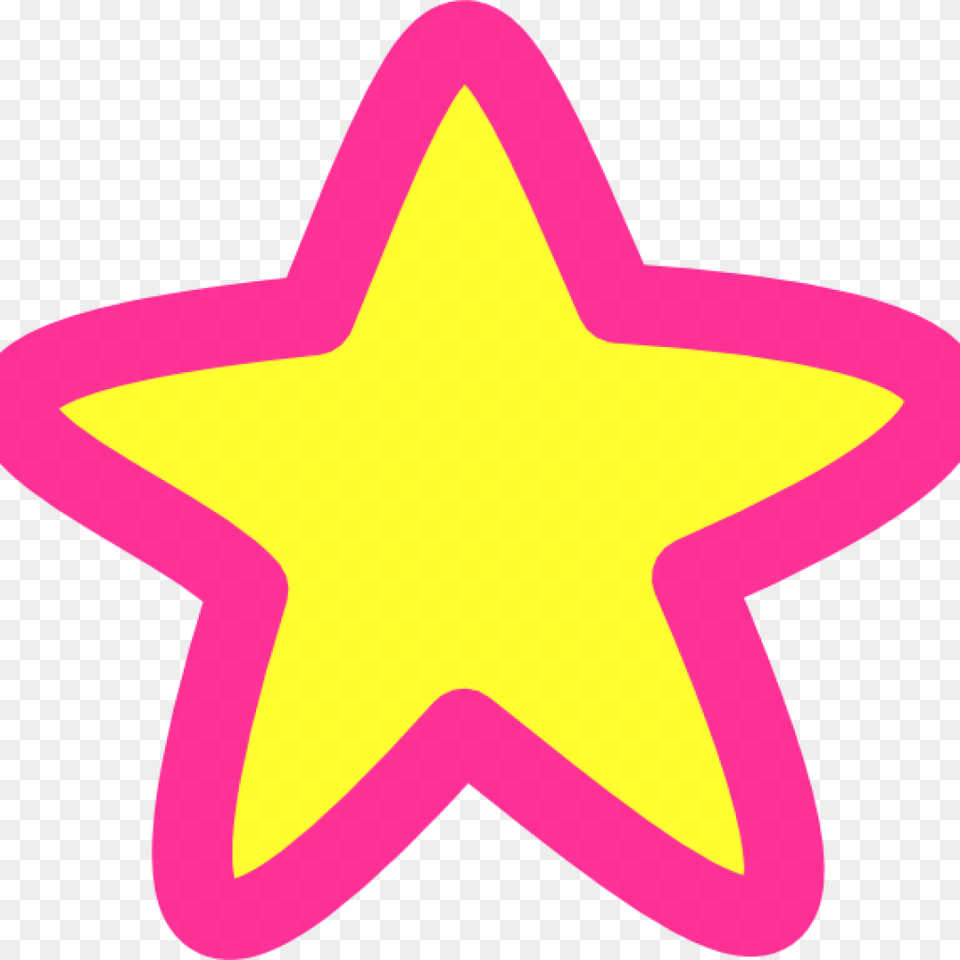 Pink Star Pink And Yellow Star, Star Symbol, Symbol, Food, Ketchup Free Transparent Png