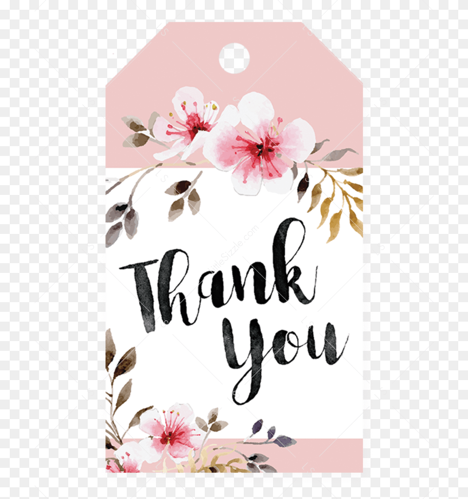Transparent Pink Thank You Thank You Tag Floral, Flower, Plant, Envelope, Greeting Card Png
