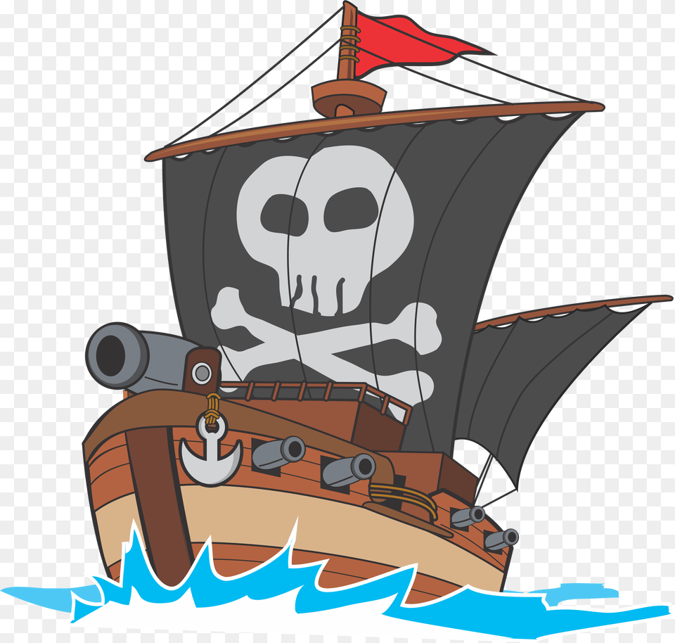 Transparent Pirate Cliparts Pirate Ship Clipart, Boat, Sailboat, Transportation, Vehicle Free Png