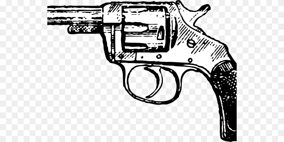 Transparent Pistol Clipart Gun Clipart Black And White, Firearm, Handgun, Weapon, Person Free Png Download