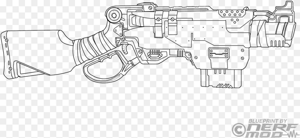 Transparent Pistol Drawing Nerf Drawing Slingfire, Gray Png