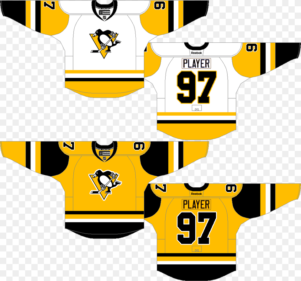 Transparent Pittsburgh Penguins Clipart Penguins Pittsburgh White Jersey, Clothing, Shirt, Bulldozer, Machine Free Png Download