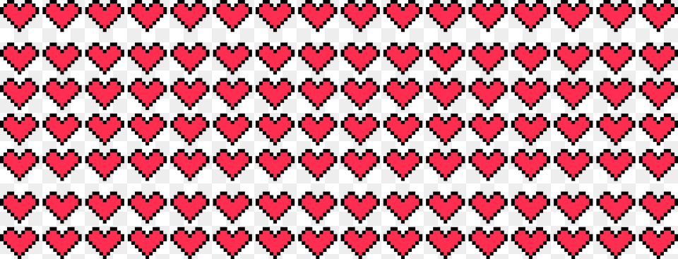 Transparent Pixel Heart Pattern Free Png Download