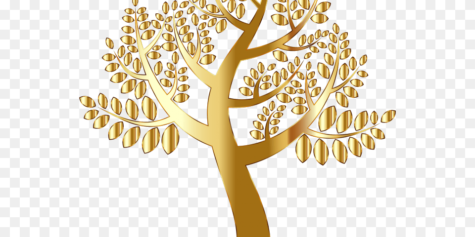 Transparent Place Clipart Golden Tree Line Art, Gold, Pattern Free Png