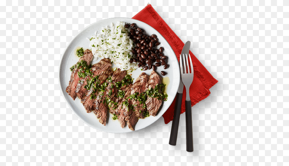 Transparent Plate Of Food Mongolian Beef, Cutlery, Meat, Steak, Fork Png