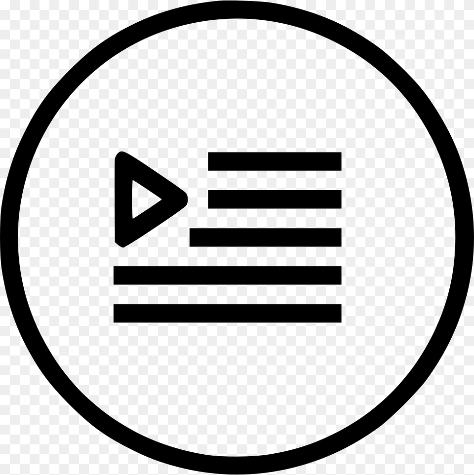 Transparent Play Video Playlist Icon With Circle, Sign, Symbol Free Png