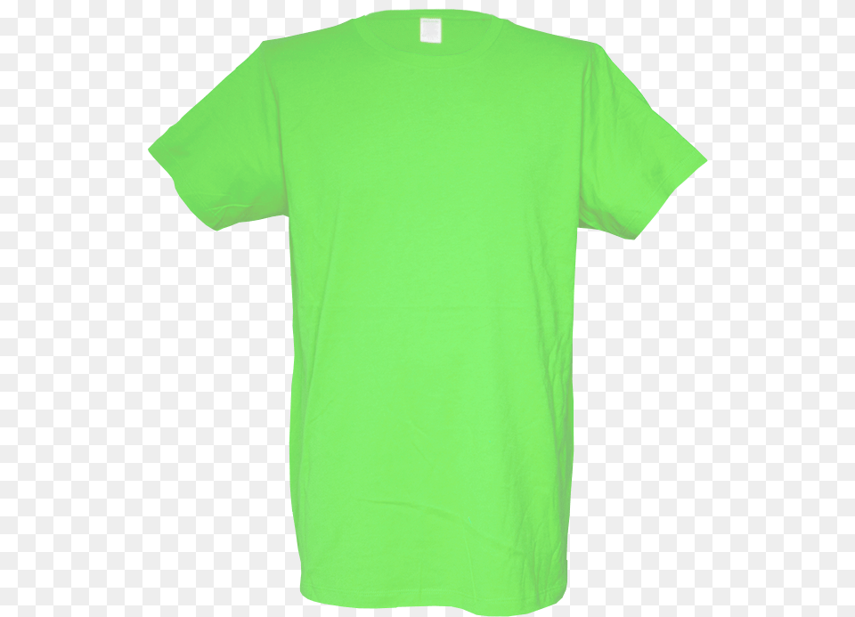 Transparent Playera Blanca Blank Neon Green T Shirt Template, Clothing, T-shirt Free Png