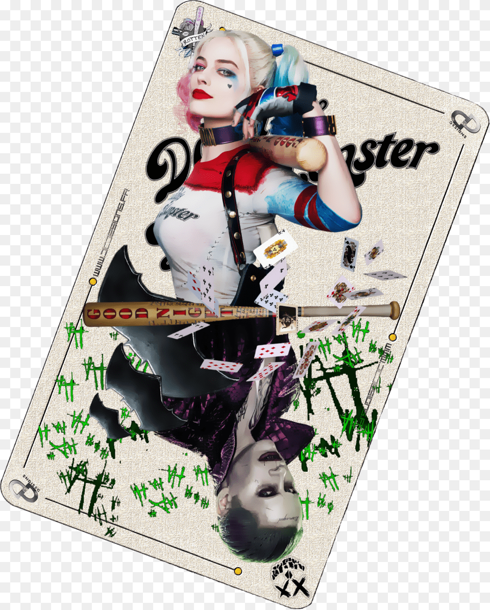 Transparent Playing Cards Suicide Squad Joker Card, Adult, Person, Female, Collage Free Png Download