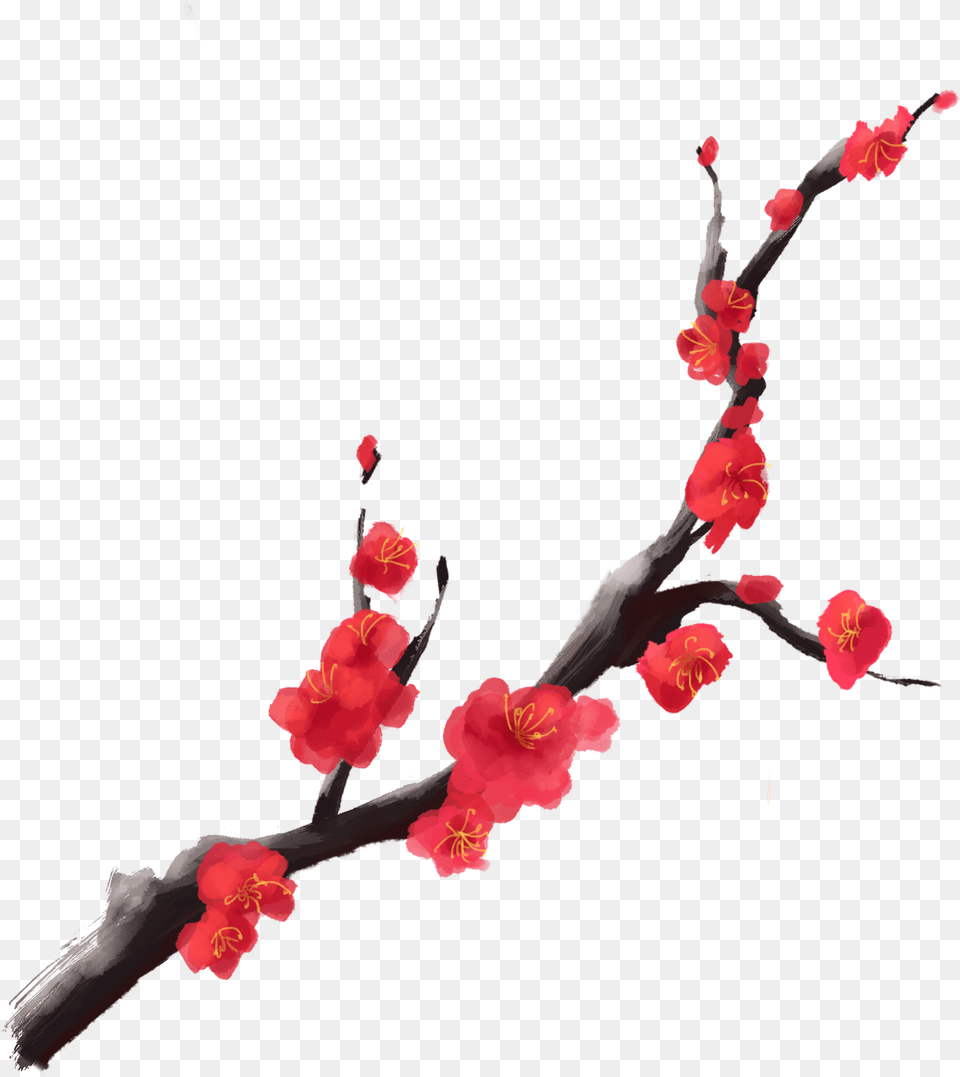 Plum Blossom Red, Flower, Petal, Plant Free Transparent Png