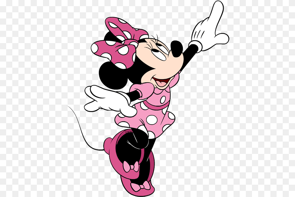 Pointing Clipart Minnie And Mickey Mouse Pointing, Cartoon, Baby, Person Free Transparent Png